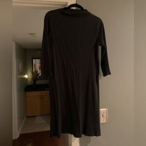 Eileen Fisher Dark Gray/Black Ribbed Dress
